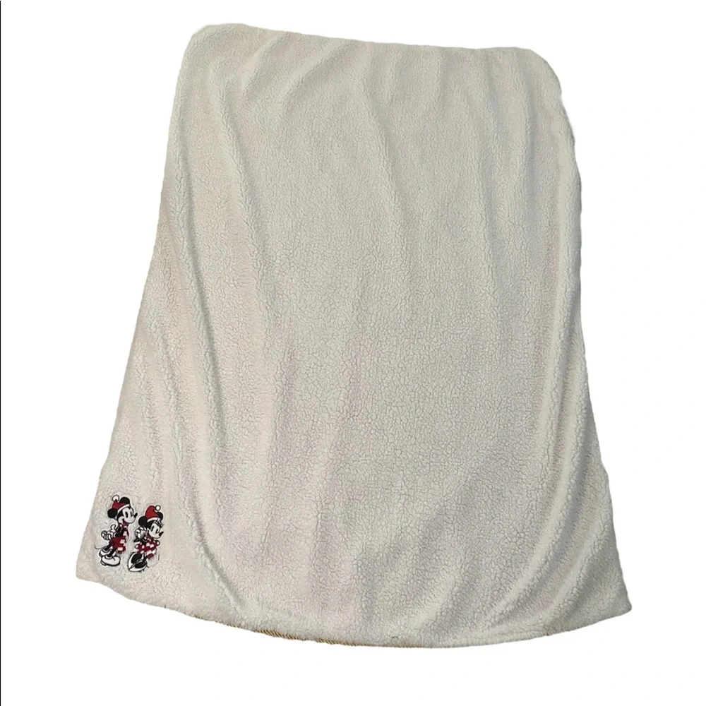 Disney Mickey and Minnie Snowflake Christmas Sherpa Throw Blanket 60x50